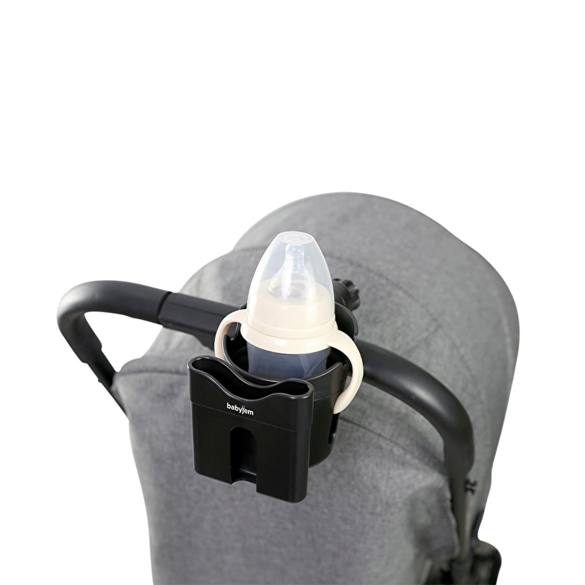 Babyjem 2-in-1 Baby Stroller Cup and Phone Holder - Adjustable, 360-Degree Rotatable, Tool-Free Installation