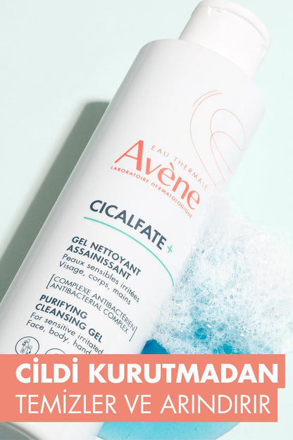 Avene Cicalfate+ Soothing Cleansing Gel for Sensitive Skin - Gentle, Natural, 6.76 fl oz