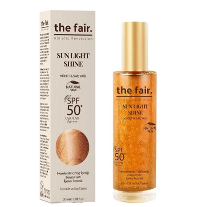 the fair. Sun Light Shine SPF50 Shimmering Body and Hair Oil 30 ml