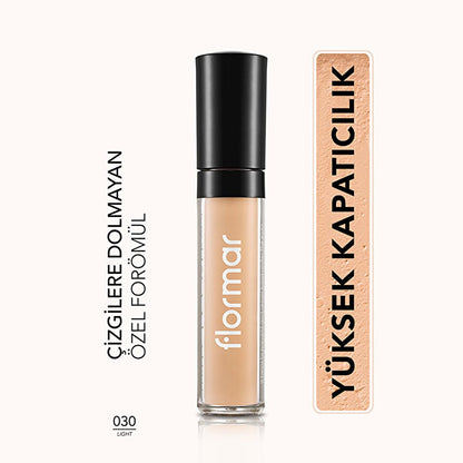 Flormar Perfect Coverage Liquid Concealer - Natural Finish, Medium Coverage, Lightweight Formula
