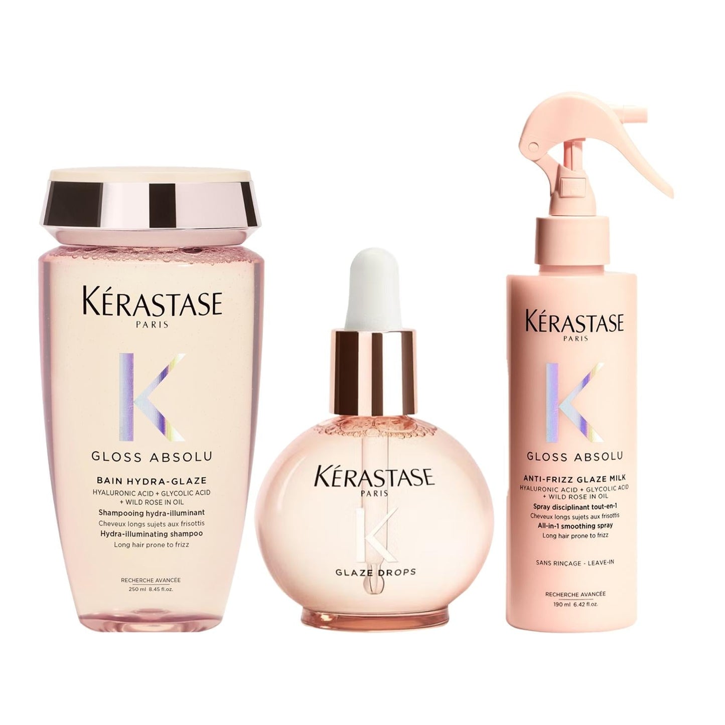 Kerastase Gloss Absolu: 2-Piece Hair Care Set for Intense Shine & Frizz Control - Tame Static & Boost Radiance