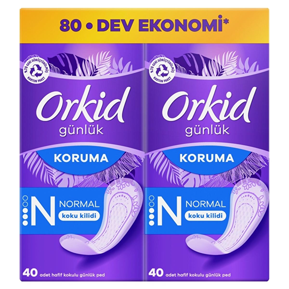Orkid Daily Panty Liners - Normal - 80 Count - Odor Control, Comfort & Light Flow Protection - Dermatologically Tested Feminine Hygiene