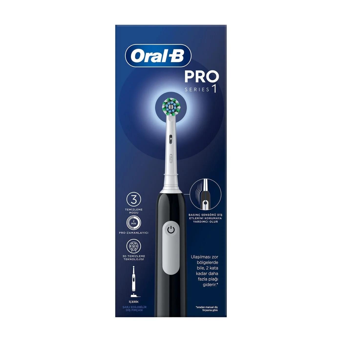 Oral-B Pro Series 1 Black Electric Toothbrush with Braun Design