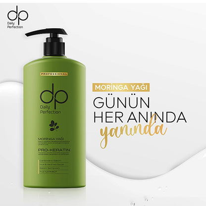 DP Moringa Oil Shampoo: Salt-Free, Keratin & Biotin Infused for Hair Strengthening, Shine & Anti-Hair Loss - 425ml