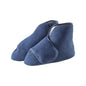 Unisex Extra Wide Fleece Booties / Slippers for Swollen Feet (Navy, Size Large)