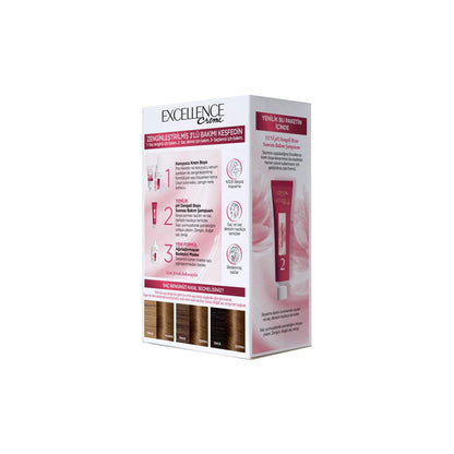 L'Oreal Paris Excellence Creme: Almond Brown Hair Dye - 100% Gray Coverage, Long-Lasting Color & 3-Step Care for Healthy Hair