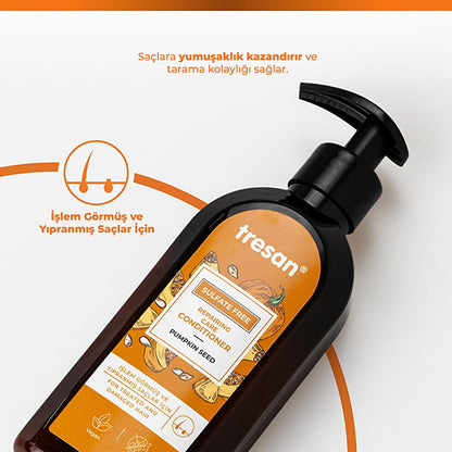 Tresan Sulfate-Free Hair Conditioner with Pumpkin Seed Oil - Nourishing Repair for Damaged Hair