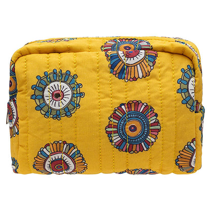 Eklips Quilted Cosmetic Bag: Stylish & Compact Makeup Organizer - Perfect Travel Size.
