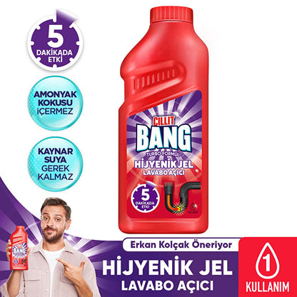 Cillit Bang Drain Cleaner Gel - Effective Clogged Drain Solution for Homeowners, Ammonia-Free, 16.91 fl oz