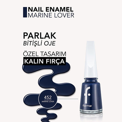 Flormar Nail Enamel: High Pigment, Long Lasting Nail Polish for Strong, Glossy Nails - Marine Lover