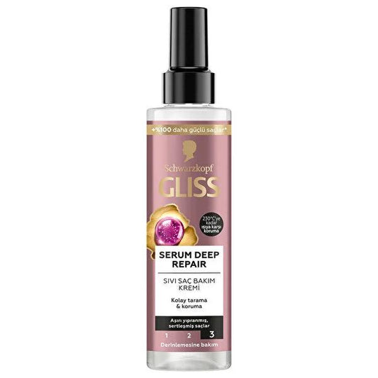 Gliss Deep Repair Hair Serum - Nourishing Amino-Protein Formula for Damaged Hair, 6.76 fl oz