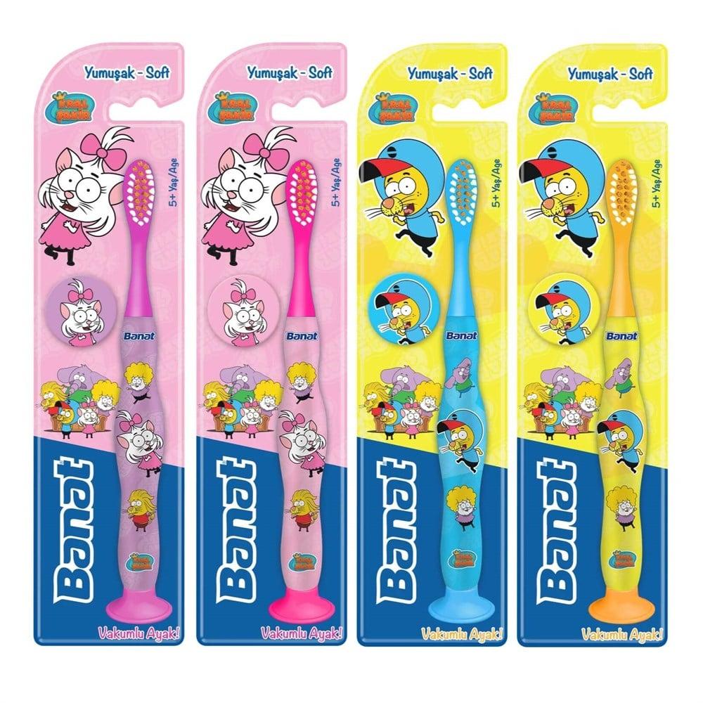 Banat Kral _akir Children's Toothbrush - Soft Bristle, Ergonomic Design for Kids Aged 5+