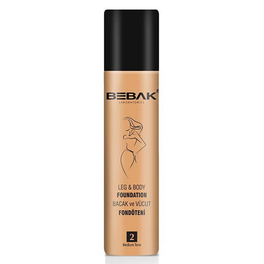 Bebak Leg Foundation Medium 75ml: Waterproof Leg Makeup for Flawless, Smooth Skin & Blemish Concealing