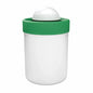 Samix 100ml White Cosmetic Jar with Green Lid (10-Pack)