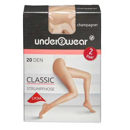 Underwear 20 Denier Sheer Lycra Tights in Champagne Size 36-38