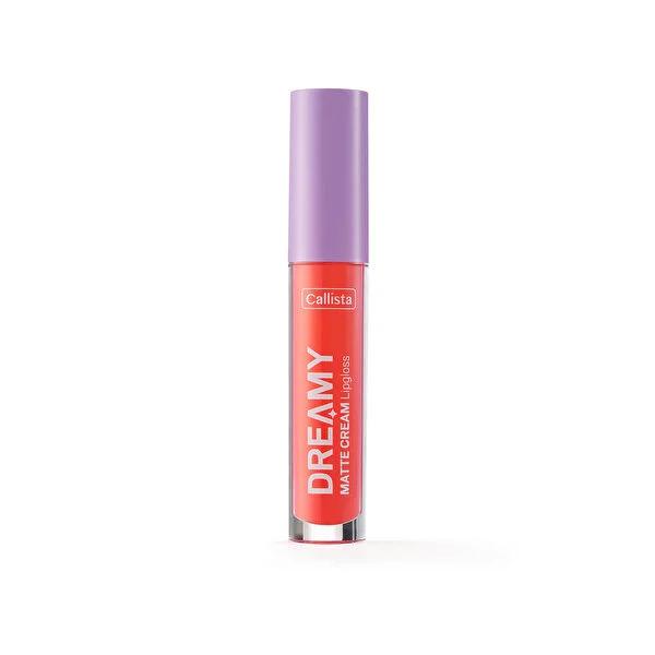 Callista Dreamy Matte Cream Lip Gloss - Nourishing, Long-Lasting, Semi-Matte Finish, Turquoise Not Included, Orange Shade 202