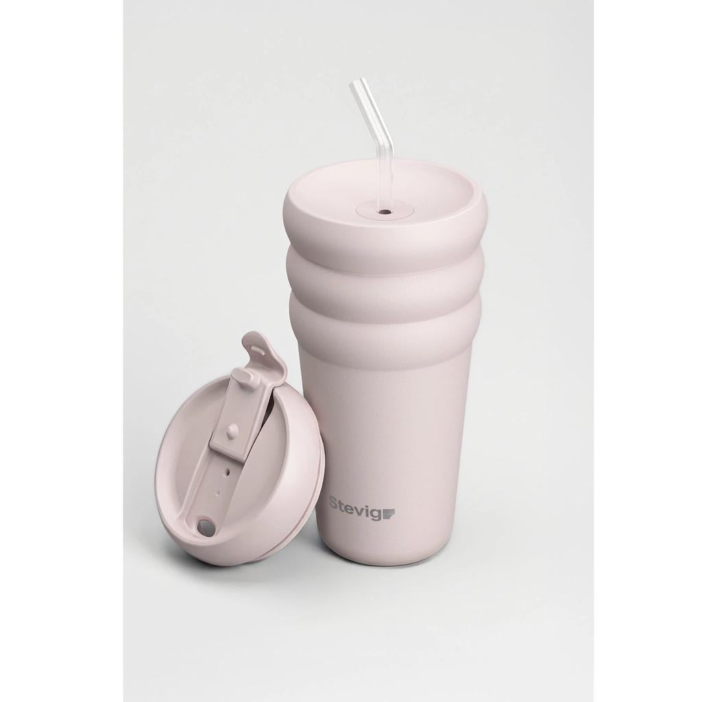 Stevig Bubble Stainless Steel Thermos in Soft Quartz 600 ml