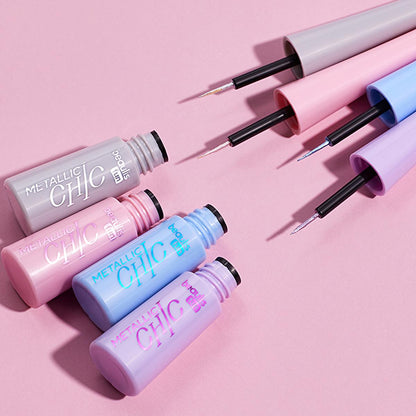 Beaulis Metallic Eyeliner - Beaulis Fun Metalik Dipliner 605 Pink Sparkle, Liquid Eyeliner for Glamorous Eye Makeup
