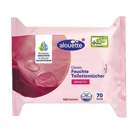 Alouette Aloe Vera Wet Wipes - Fragrance-Free, pH Neutral, Gentle Cleansing for Sensitive Skin - Pack of 70