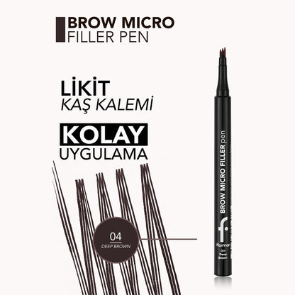 Flormar Brow Micro Filler Comb-Tip Eyebrow Pen 04 Deep Brown