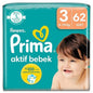 Prima Aktif Baby Diapers Size 3, 62 Count - Breathable, Extra Dry Layer for Comfort