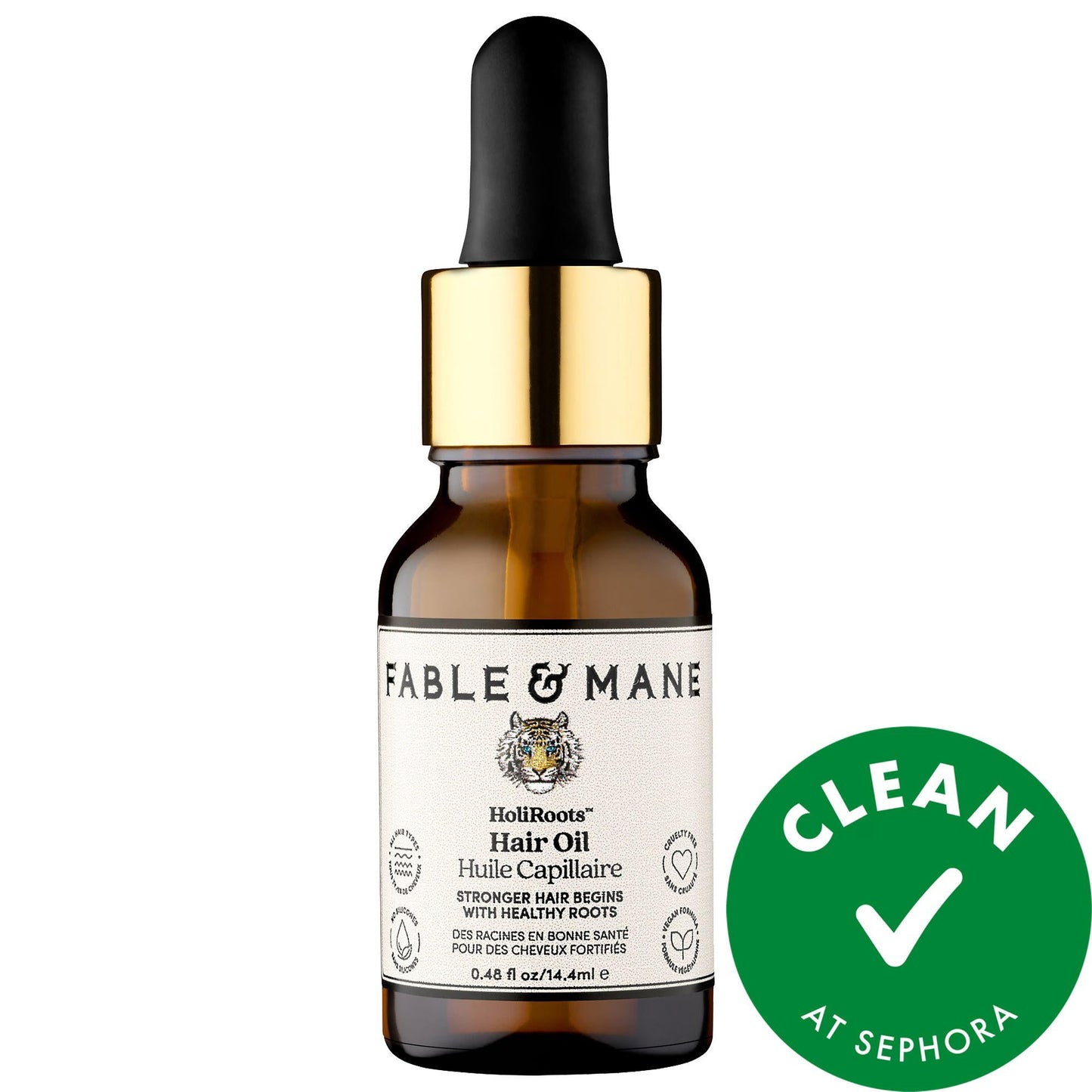 Fable & Mane Mini HoliRoots Pre-Wash Hair Oil: Strengthens Thinning Hair, Promotes Growth, Hydrates Scalp - Vegan & Cruelty-Free