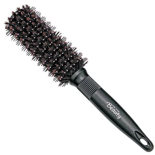 For Your Beauty Professional Round Hair Brush with Turmalin - Adds Shine, Antistatic, Ergonomic Handle