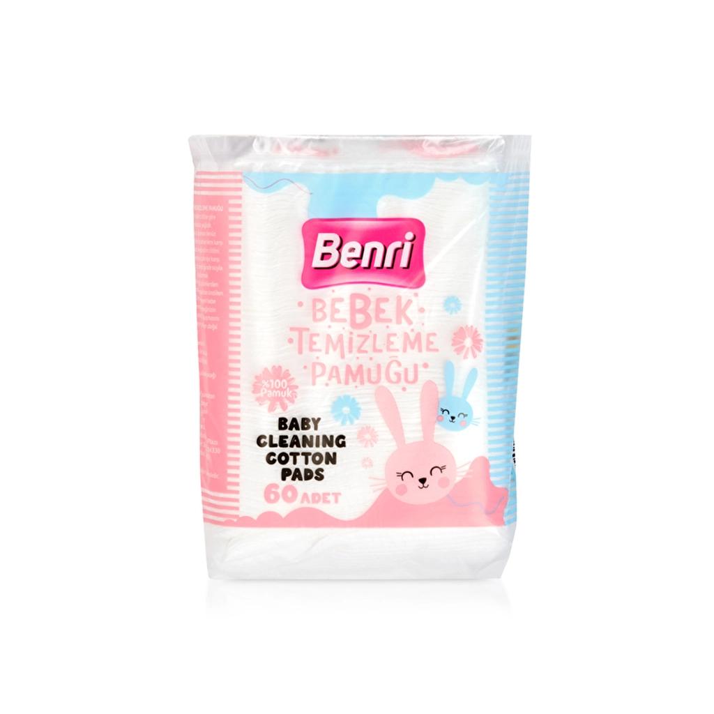 Benri Baby Cleansing Cotton Pads for Gentle Care 60 Count