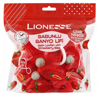Lionesse Strawberry Soap Infused Bath Loofah 952