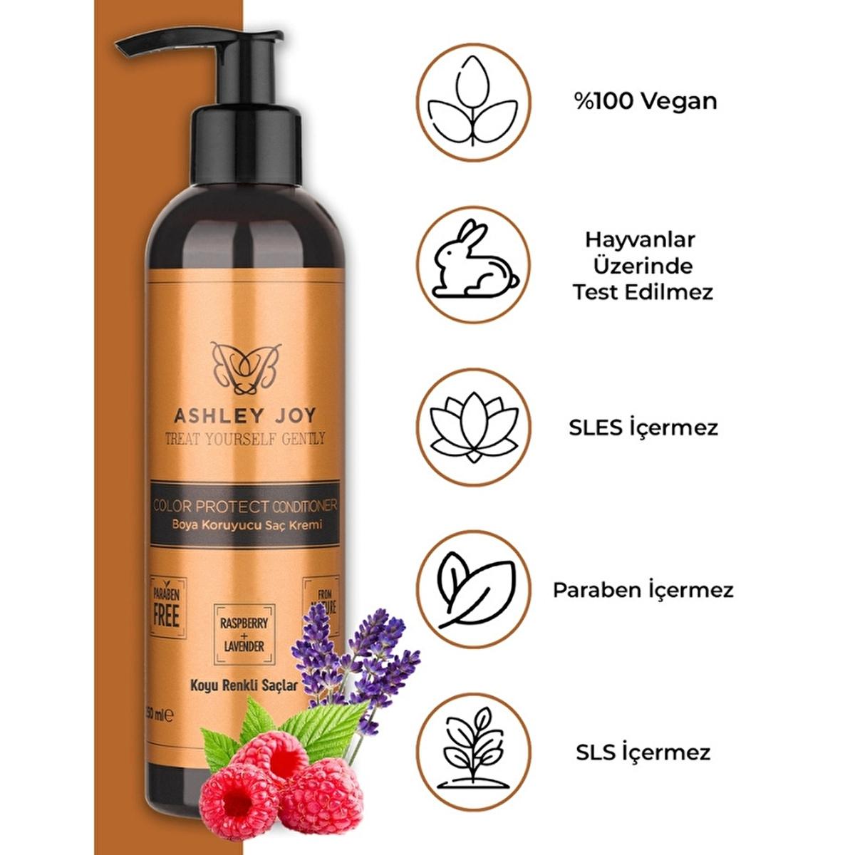 Ashley Joy Color Protecting Hair Conditioner for Dark Dyed Hair - Raspberry & Lavender - Enhances Shine & Vibrancy
