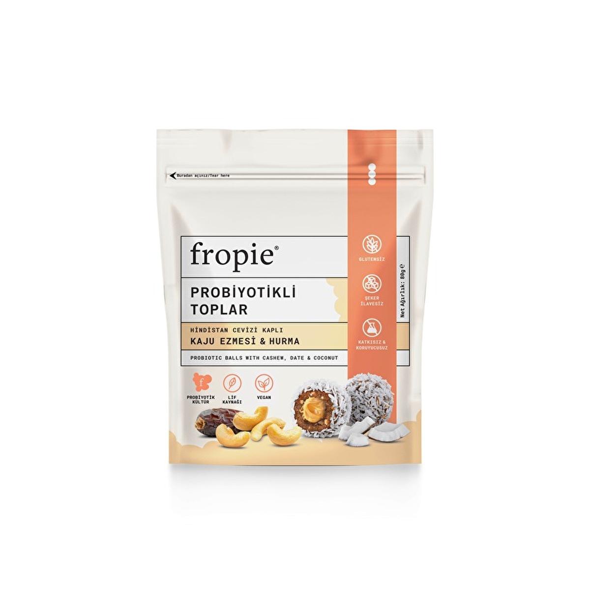 Fropie Vegan Probiotic Snack Balls - Gluten-Free, No Added Sugar, High in Fiber - Healthy Energy Balls for Digestive Health