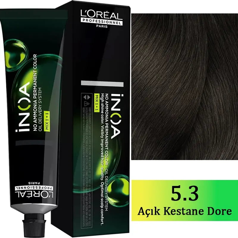 L'Oreal Professionnel Inoa Ammonia-Free Hair Color 5.3 Light Golden Brown 60g