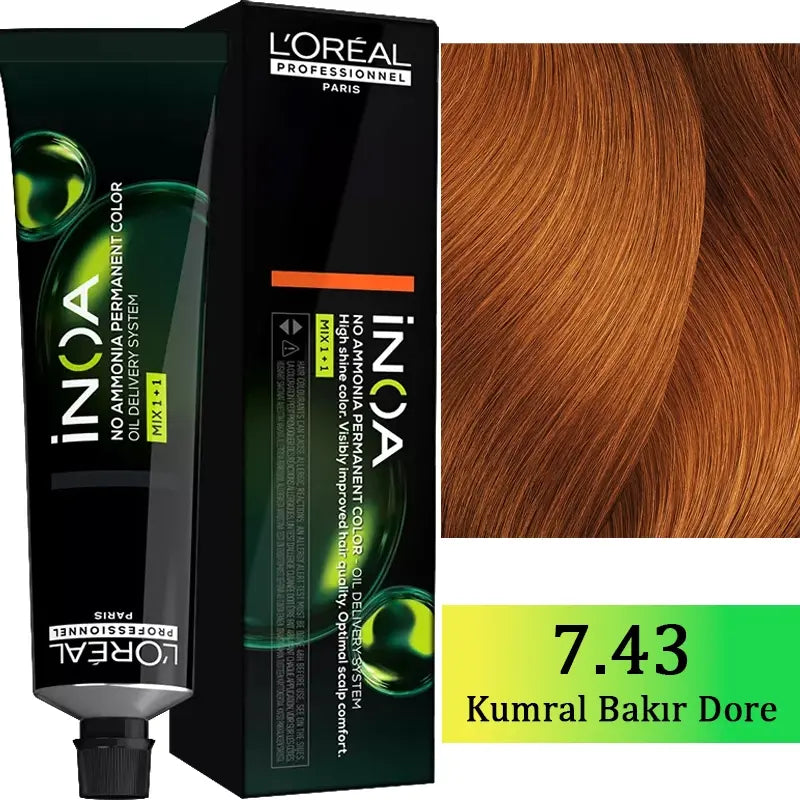 L'Oreal Professionnel Inoa Ammonia-Free Hair Color 7.43 60g