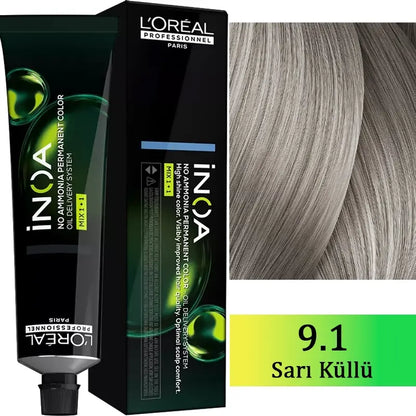 Loreal Professionnel Inoa 9.1 Light Ash Blonde Hair Color 60g