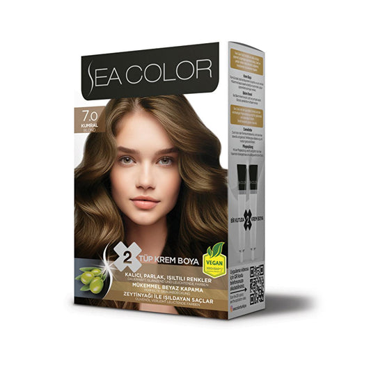 Sea Color Set Boya 7.0 Kumral Hair Dye - Olive Oil Formula for Shiny, Long-Lasting Color & 100% Gray Coverage