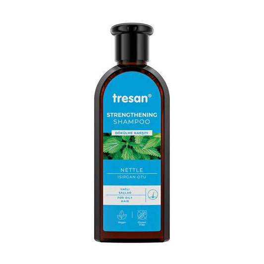 Tresan Nettle Shampoo for Oily Hair & Hair Loss: Natural Anti-Hair Fall, Volumizing & Strengthening - Paraben & Gluten-Free, 10.14 fl oz