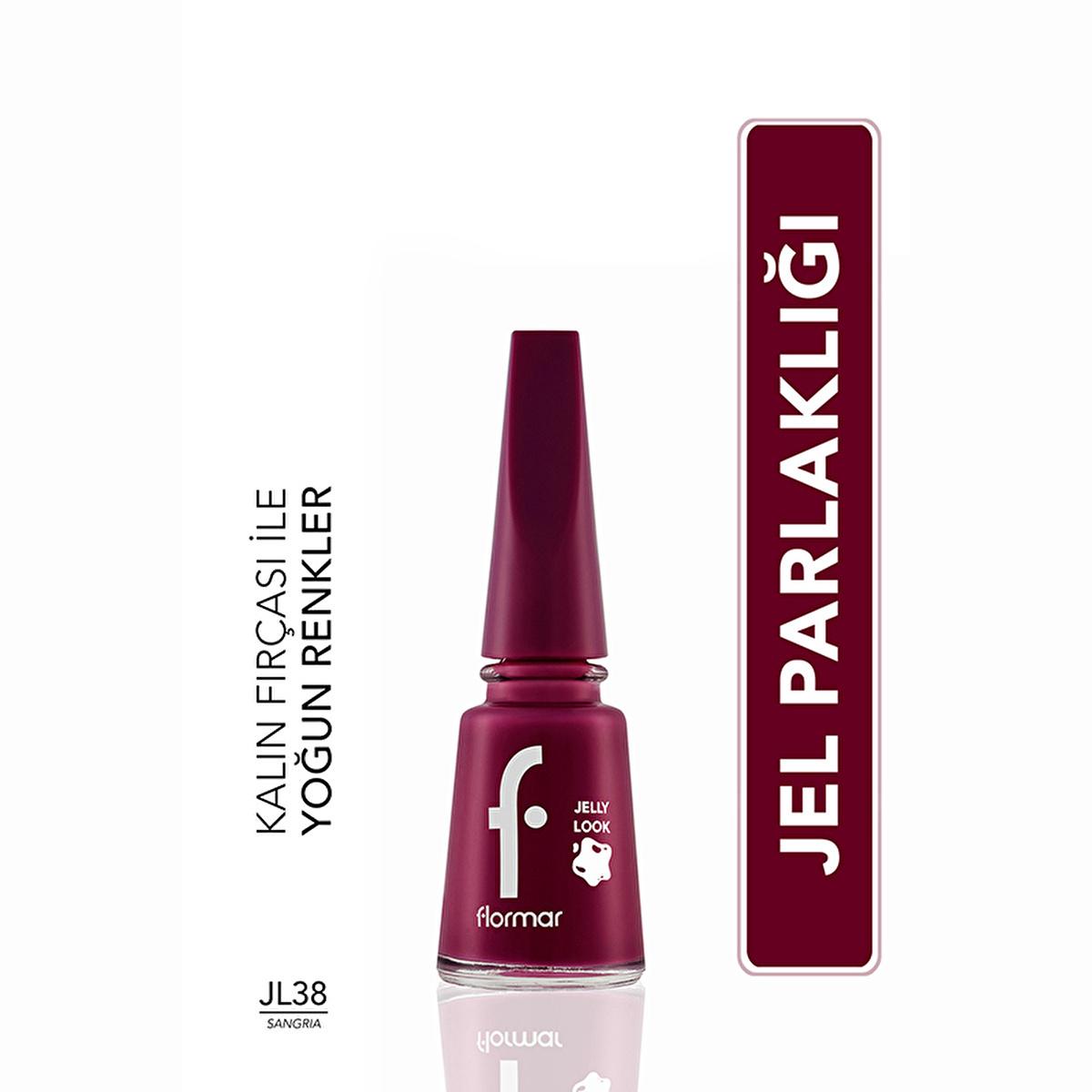 Flormar JL38 Sangria Jelly Look Nail Polish: Intense Color, High Shine, & Long Lasting Gel Effect
