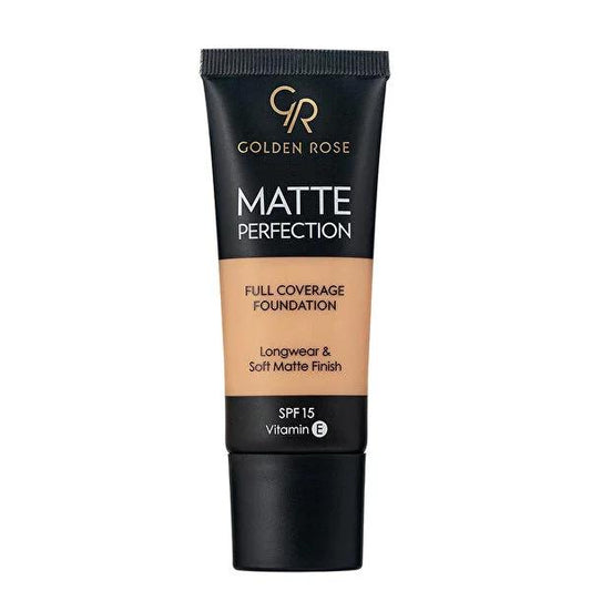Golden Rose Matte Perfection Foundation - Long-Lasting, SPF 15, Antioxidant-Rich Makeup for All Skin Types