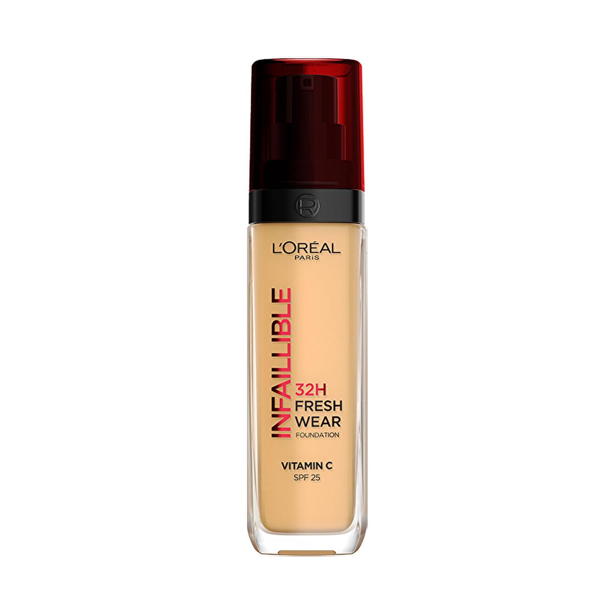 Loreal Paris Infaillible 32H Fresh Wear Foundation - Long-Lasting, High Coverage, Vitamin C & SPF 25