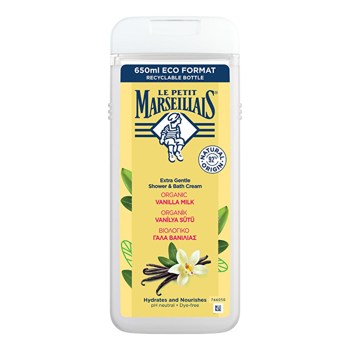 Le Petit Marseillais Vanilla Milk Shower Gel - Nourishing & Gentle Cleansing Body Wash, 21.99 fl oz