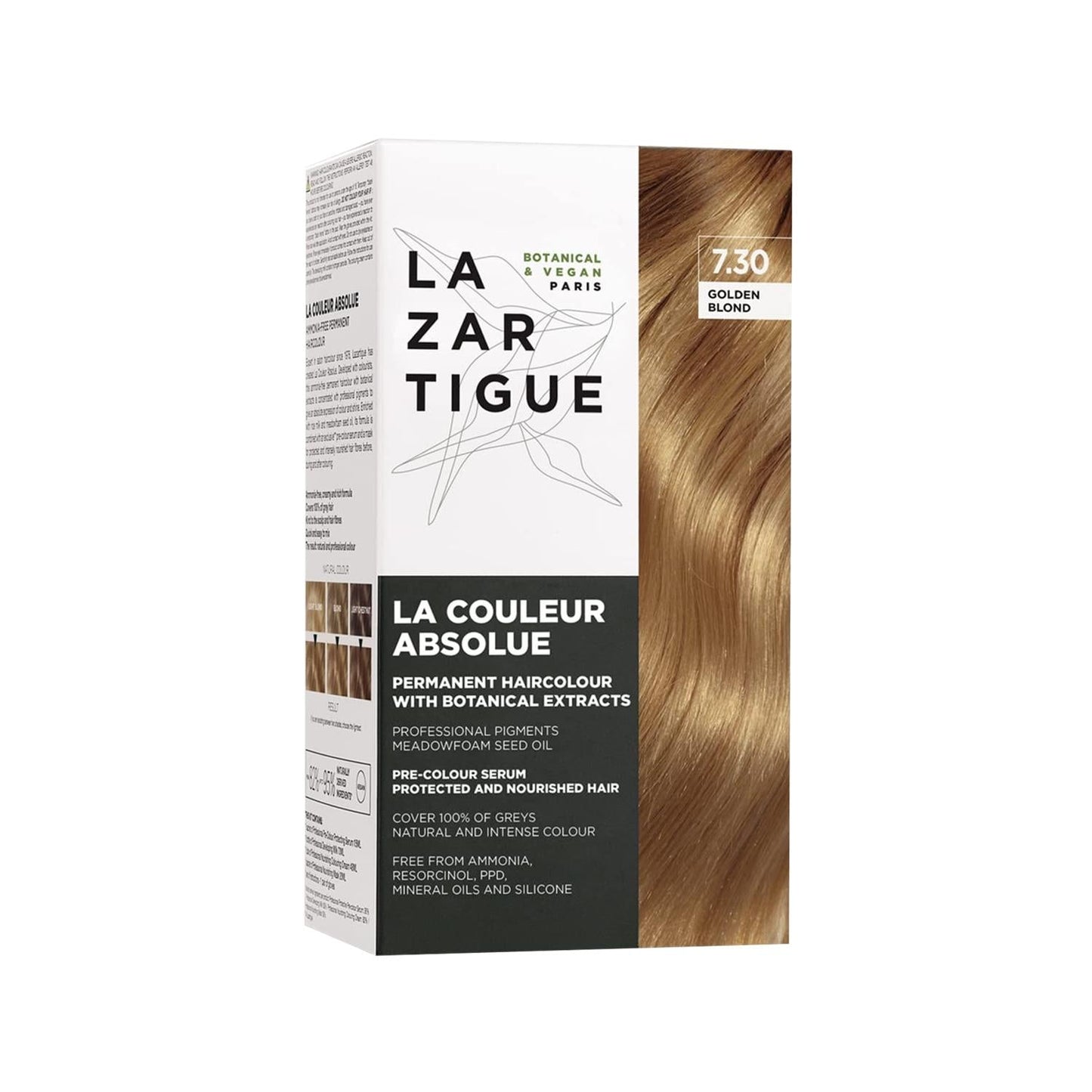 Lazartigue Absolue: Golden Blond Hair Dye 7.30 - Achieve Salon-Quality Blonde at Home.