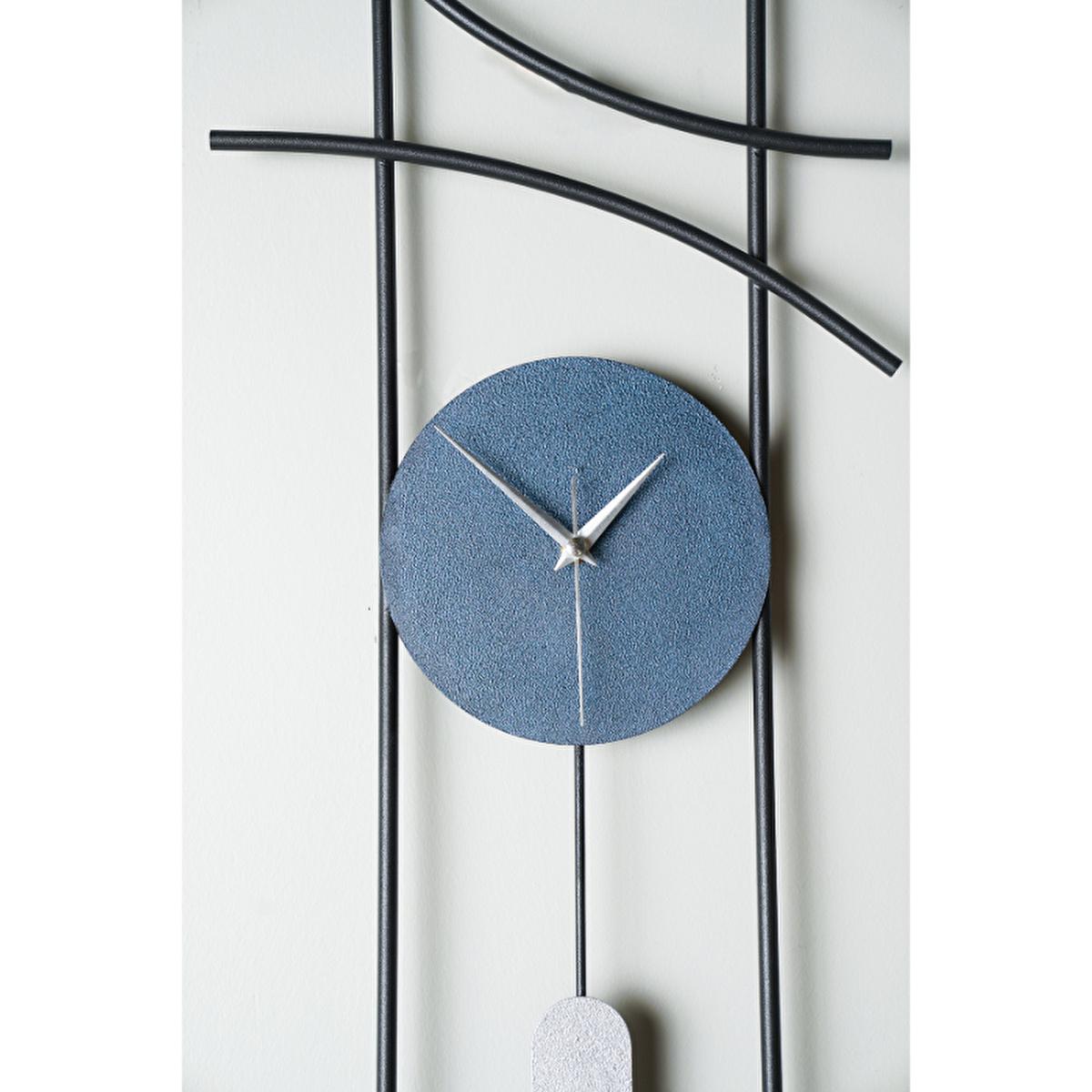 Muyika Ken: Large Metal Wall Clock - 29.5" Silent Modern Decorative Clock for Living Room, Bedroom - Hand Painted Accents