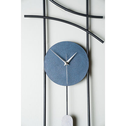 Muyika Ken: Large Metal Wall Clock - 29.5" Silent Modern Decorative Clock for Living Room, Bedroom - Hand Painted Accents