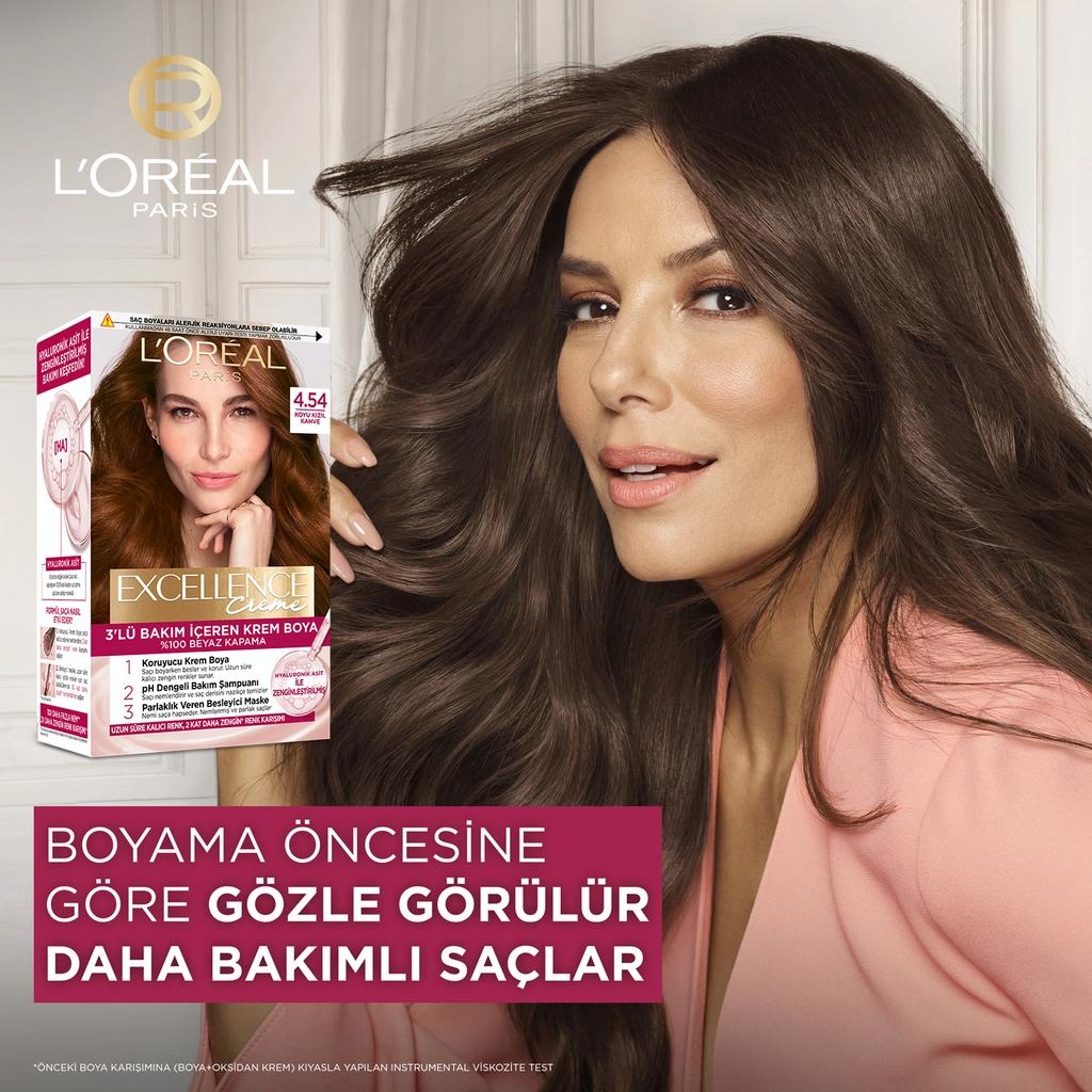L'Oreal Paris Excellence Creme Hair Color 4.54 Dark Red