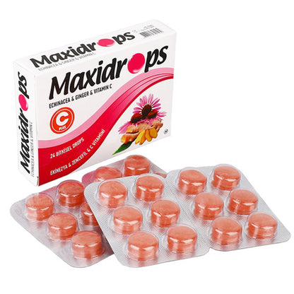 Maxidrops Echinacea & Ginger Lozenges with Vitamin C 24 Count