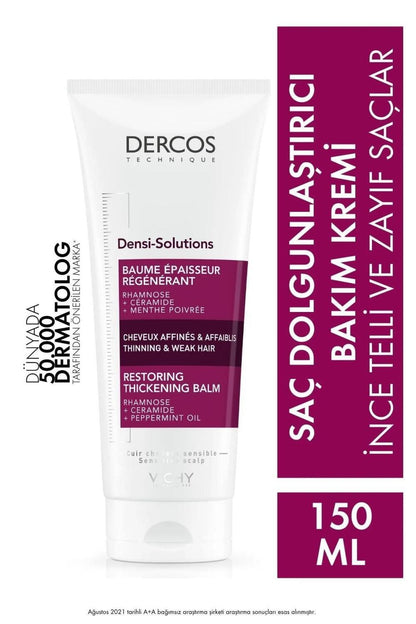 Vichy Dercos Densi-Solutions Thickening Hair Balm - Restoring Hair Care for Thin Hair, 5.07 fl oz