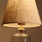 Homing Table Lamp with Crystal Plastic Body and Fabric Shade - Energy-Efficient LED Lighting Solution