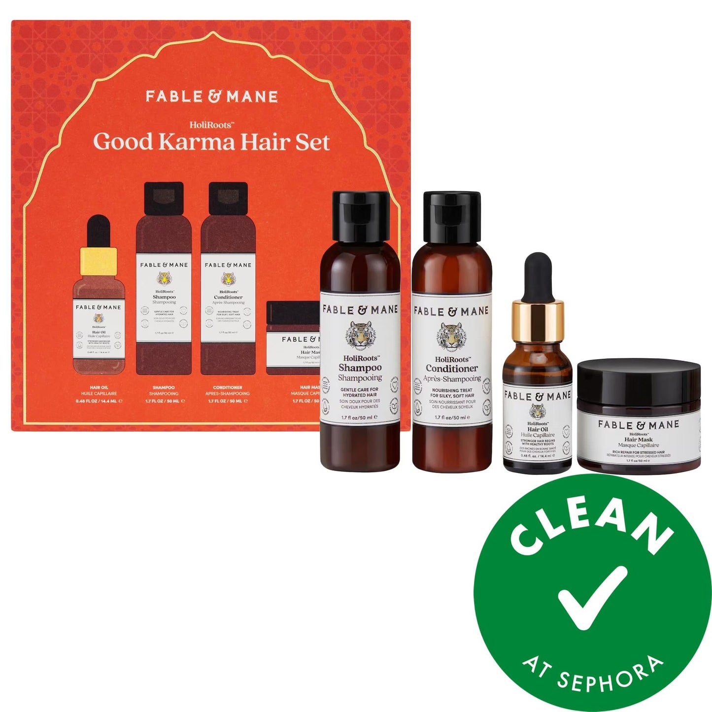 HoliRoots Good Karma Hair Care Set: Vegan Hydration & Repair for Dry, Damaged & Thinning Hair with Ashwagandha, Turmeric & Coconut Cream