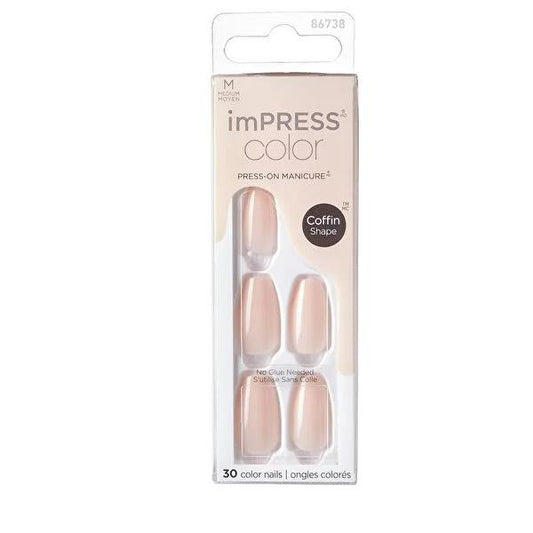 Impress Color Press-On Nails - Medium Bubble Kiss, Easy DIY Nail Kit for Salon-Quality Nails at Home
