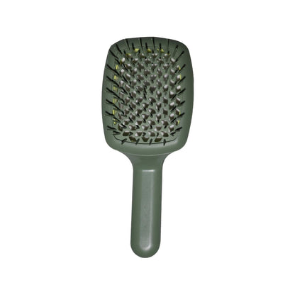 Janeke Curvy M Open-Back Hairbrush in Green SP508A